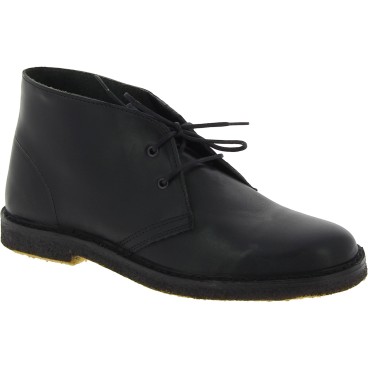 Botas desierto para mujer de cuero negro Hecho a mano en Italia