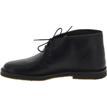 Botas desierto para mujer de cuero negro Hecho a mano en Italia
