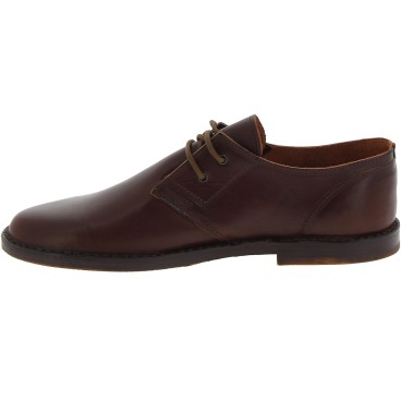 Women's dark brown leather low top shoes handmade in Italy