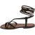 Dark brown leather flat strappy sandals handmade in Italy