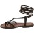 Sandalias en tiras de cuero marron oscuro para mujer hechas a mano en Italia