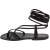 Black strappy flat sandals for women handmade in Italy