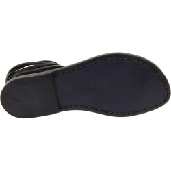 Spartiate femme cuir véritable noir fait main en Italie