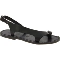 Black leather thong sandals for women Handmade in Italy