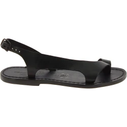 Black leather thong sandals for women Handmade in Italy