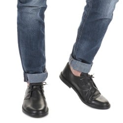 Women's black leather low top shoes handmade in Italy