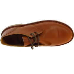 Women's tan leather low top shoes handmade in Italy