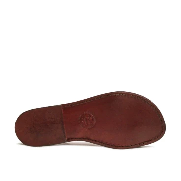 Brown leather thong sandals for women Handmade in Italy