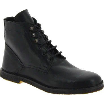 Herren stiefeletten aus Schwarz Leder Handgefertigt in Italien