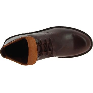 Botines para hombre de cuero marron oscuro Hecho a mano en Italia