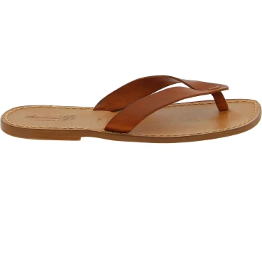 Handgefertigte Lederfarbig flip flops Herren-Sandalen mit Leder-Reimen