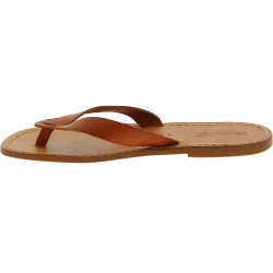 Tong homme en cuir marron artisanal fait en Italie