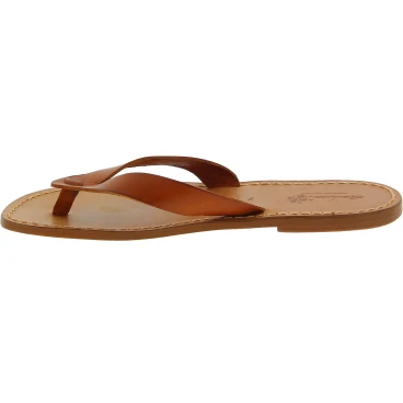 Handgefertigte Lederfarbig flip flops Herren-Sandalen mit Leder-Reimen