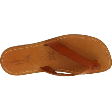 Handgefertigte Lederfarbig flip flops Herren-Sandalen mit Leder-Reimen