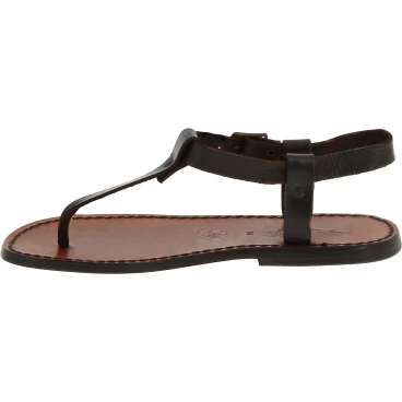 Flipflop männer aus braunem Leder in Italien von Handgefertigt