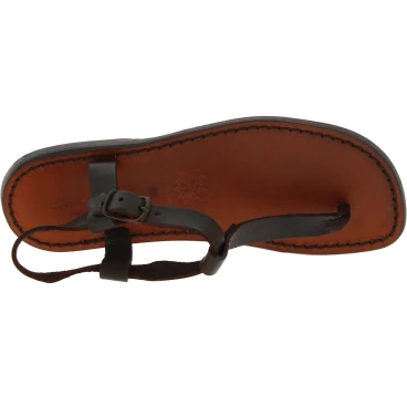 Sandales tong en cuir marron pour homme artisanales