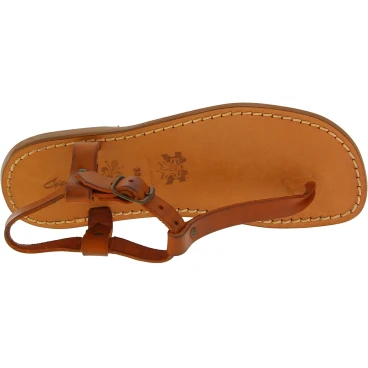 Handmade men's tan leather thong sandals