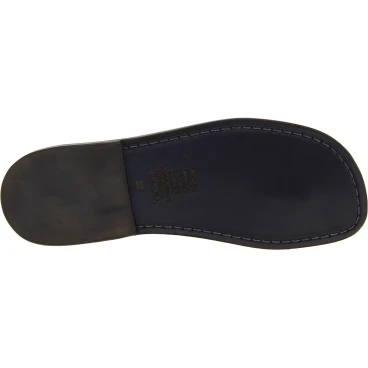 Flipflop männer aus schwarzen Leder in Italien von Handgefertigt