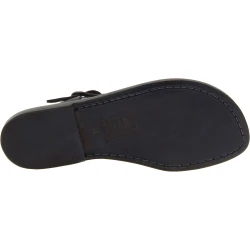 Sandale pour femme artisanales en cuir noir artisanales