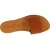 Women's leather slide sandals in tan leather handmade