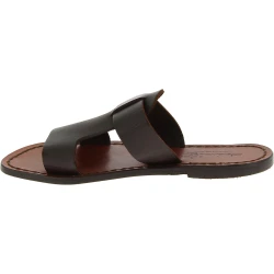 Italienische slipper für Frauen aus dunkelbraunem Leder