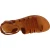 Sandales tong pour femme en cuir marron travaillé à la main