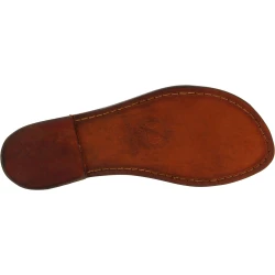 Women's leather slides sandals in dark brown leather handmade