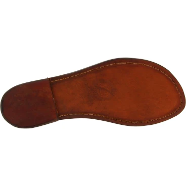 Zapatillas romanas de cuero marron oscuro para mujer hecho a mano