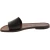 Women's leather slides sandals in dark brown leather handmade