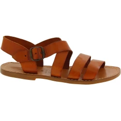 Genuine tan leather women's franciscan sandals handmade in Italy