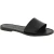 Women's leather slides sandals in black leather handmade
