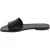 Women's leather slides sandals in black leather handmade