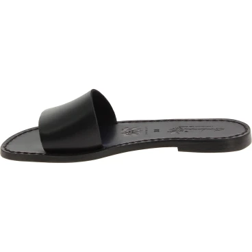 Italienische slipper für Frauen aus Schwarzen Leder