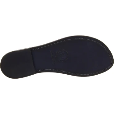 Ciabatte da donna in pelle di vitello nero artigianali