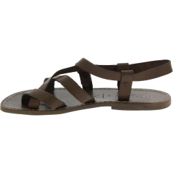 Gladiator sandals for men in mud color calf leather