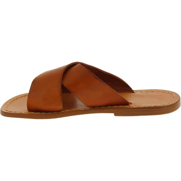 Braune Italienische Leder slipper für Herren in Italien von Handgefertigt
