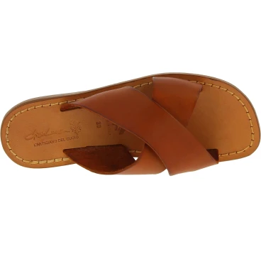 Braune Italienische Leder slipper für Herren in Italien von Handgefertigt