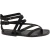 Handmade women's flat sandals in black leather