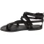 Handmade women's flat sandals in black leather