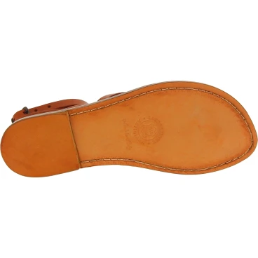 Sandales spartiates artisanales en cuir marron fait en Italie