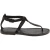 Handgefertigte Damen-Sandalen mit T-Steg aus schwarzem Leder