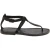Handmade t-strap black leather flat sandals for women