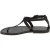 Handgefertigte Damen-Sandalen mit T-Steg aus schwarzem Leder