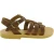 Attica Persephone child gladiator sandals in brown nubuck with buckle closure handmade in Greece