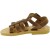 Attica Persephone Sandali gladiatore da bambino in pelle nubuck marrone chiusura con fibbia