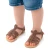 Attica Persephone child gladiator sandals in brown nubuck with buckle closure handmade in Greece