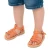Attica Persephone child gladiator sandals in brown nubuck with buckle closure handmade in Greece