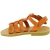 Attica Persephone child gladiator sandals in brown nubuck with buckle closure handmade in Greece