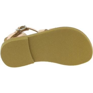Attica Persephone Sandali gladiatore da bambino in pelle nubuck marrone chiusura con fibbia