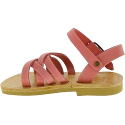 Attica Persephone Sandales gladiateur pour enfant en cuir nubuck marron faits à la main en Grèce